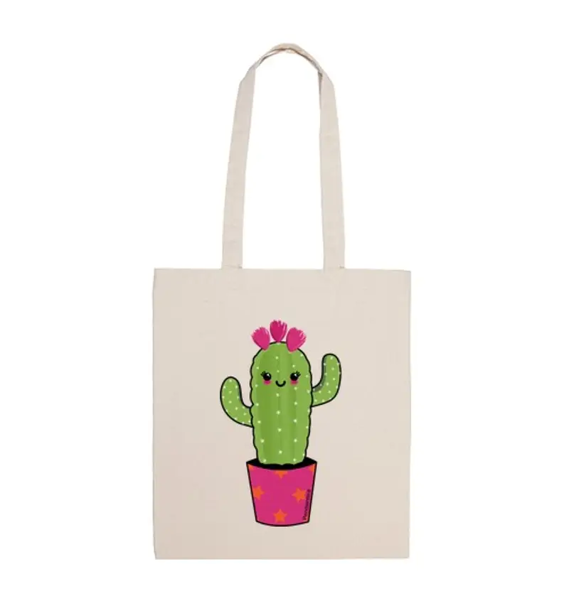 Borsa di tela cactus kawaii
