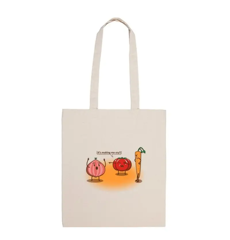 Borsa di tela cipolla e pomodoro