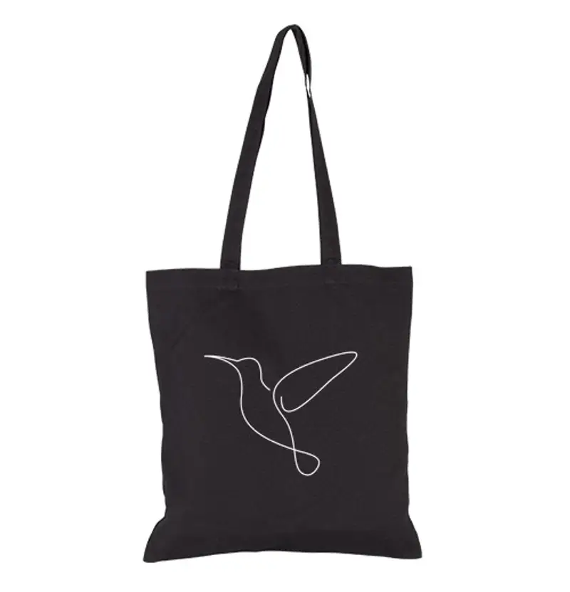 Borsa di tela colibrì bianco