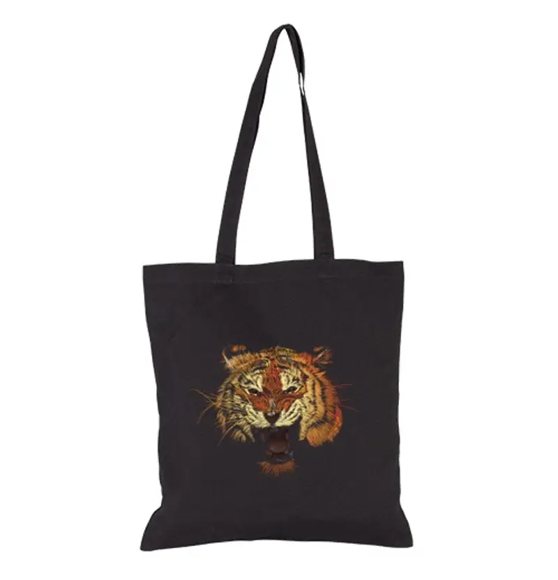 Borsa di tela colore ruggito dlei tigre