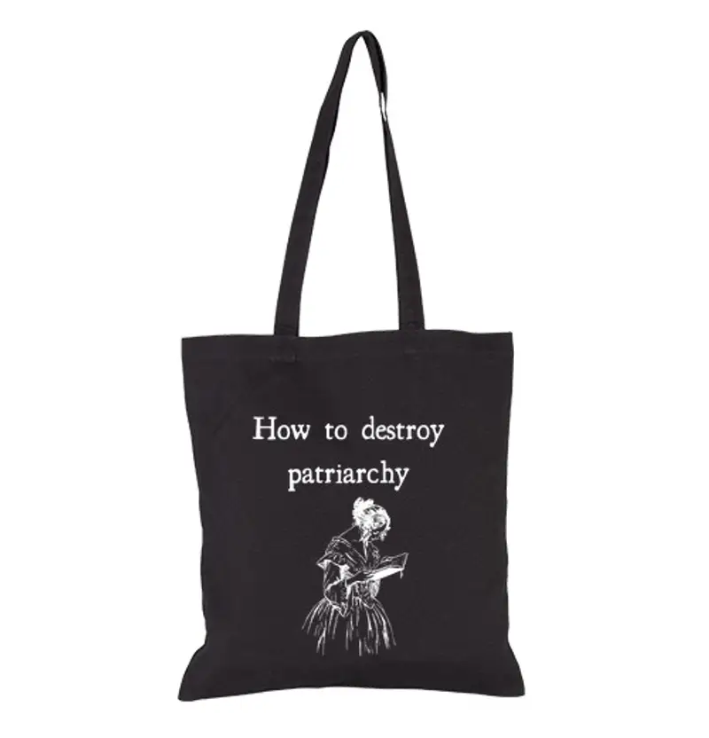 Borsa di tela come distruggere il patriarcato tote black