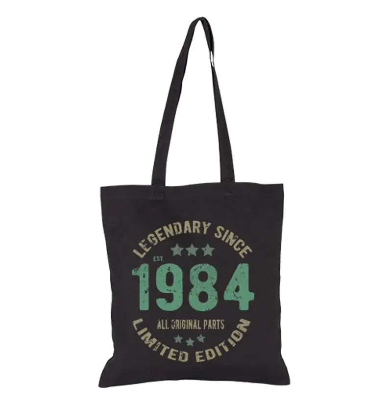 Borsa di tela Compleanno vintage 1984