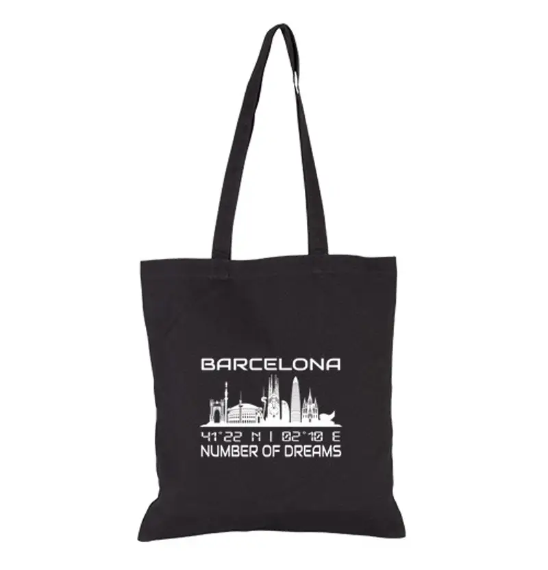Borsa di tela coordinate gps skyline della città di b