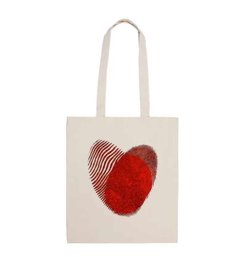 Borsa di tela cuore eh lei