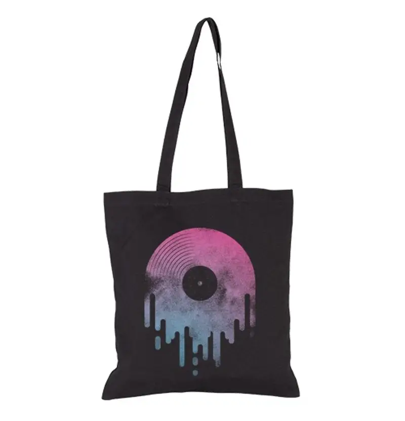 Borsa di tela disegno blu gocciolante