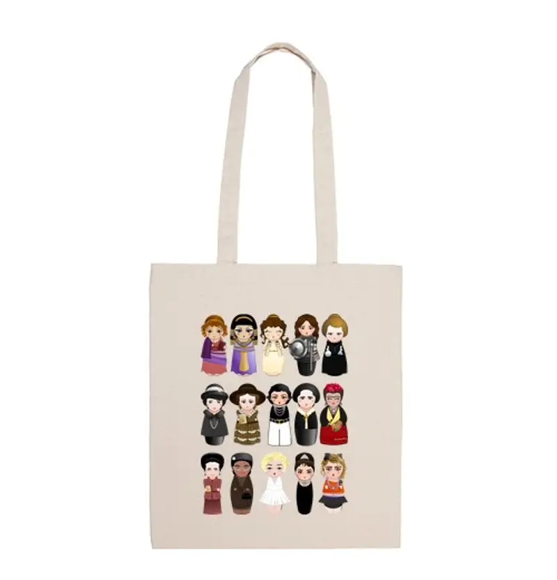 Borsa di tela donne kokeshis nlei storia 20