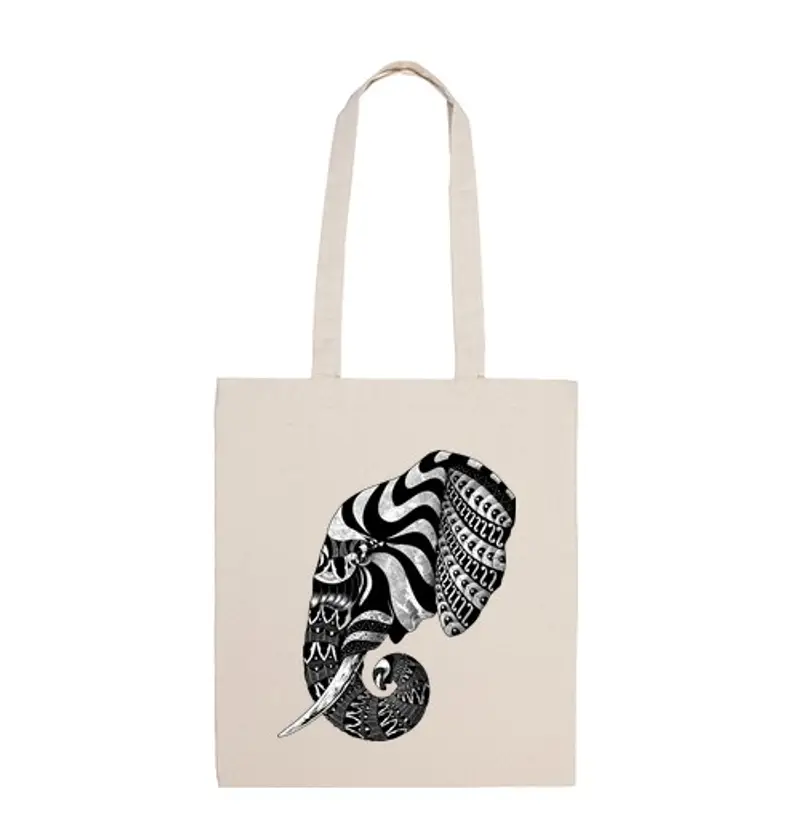 Borsa di tela elefante ornato