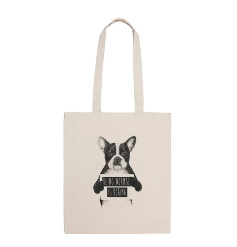 Borsa di tela essendo ordinario è noioso