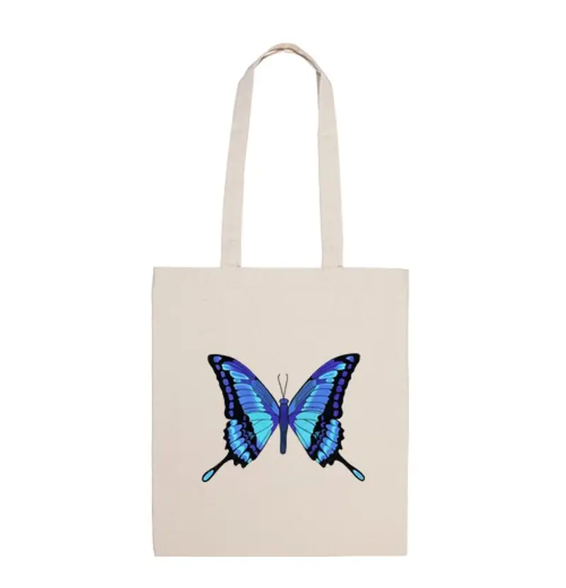 Borsa di tela farfalla blu
