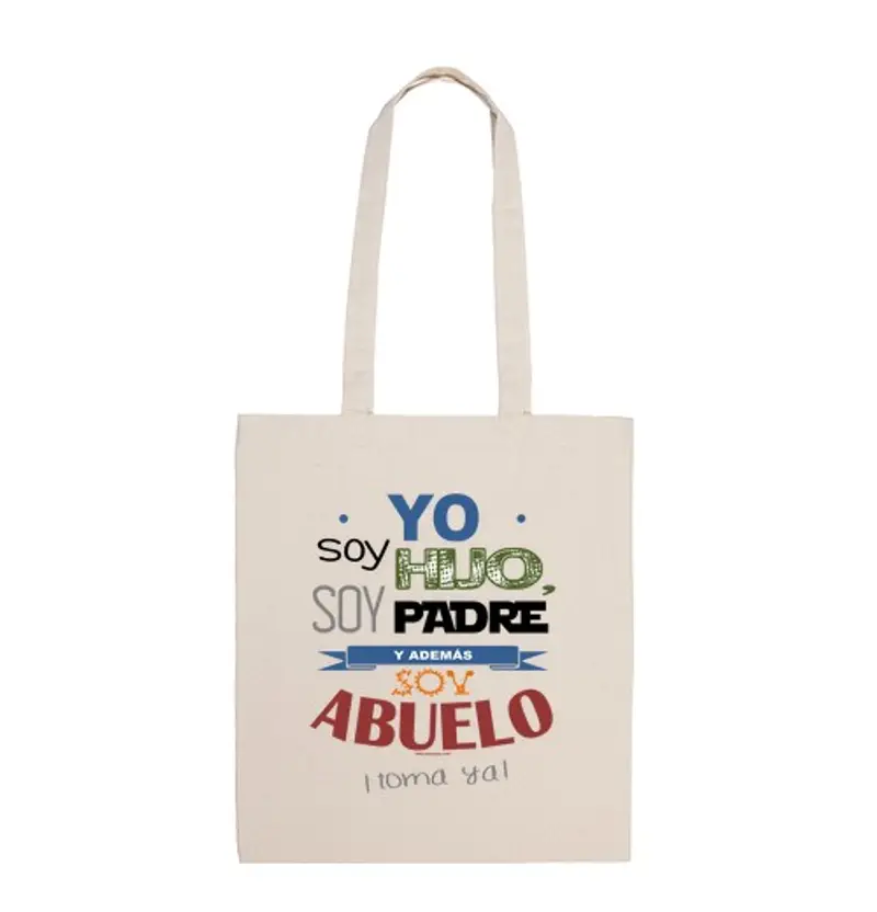Borsa di tela figlio, padre e nonno