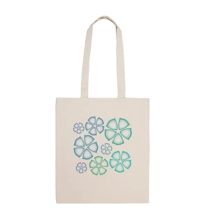 Borsa di tela fiori blu