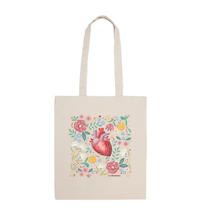 Borsa di tela fiori del cuore