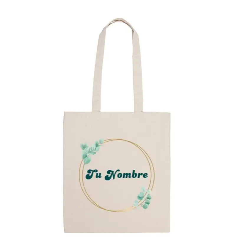 Borsa di tela fiori - nome personalizzabile