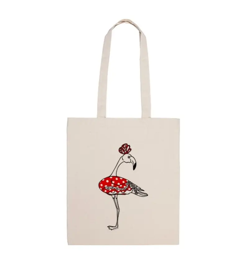 Borsa di tela flamenko (linee nere)