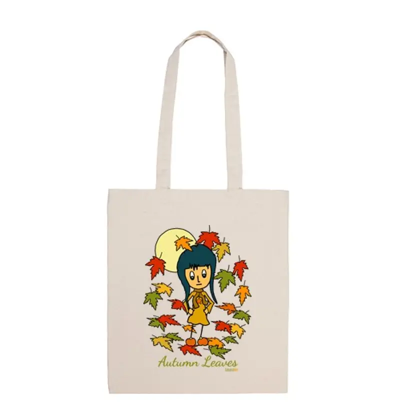 Borsa di tela foglie d'autunno spalla