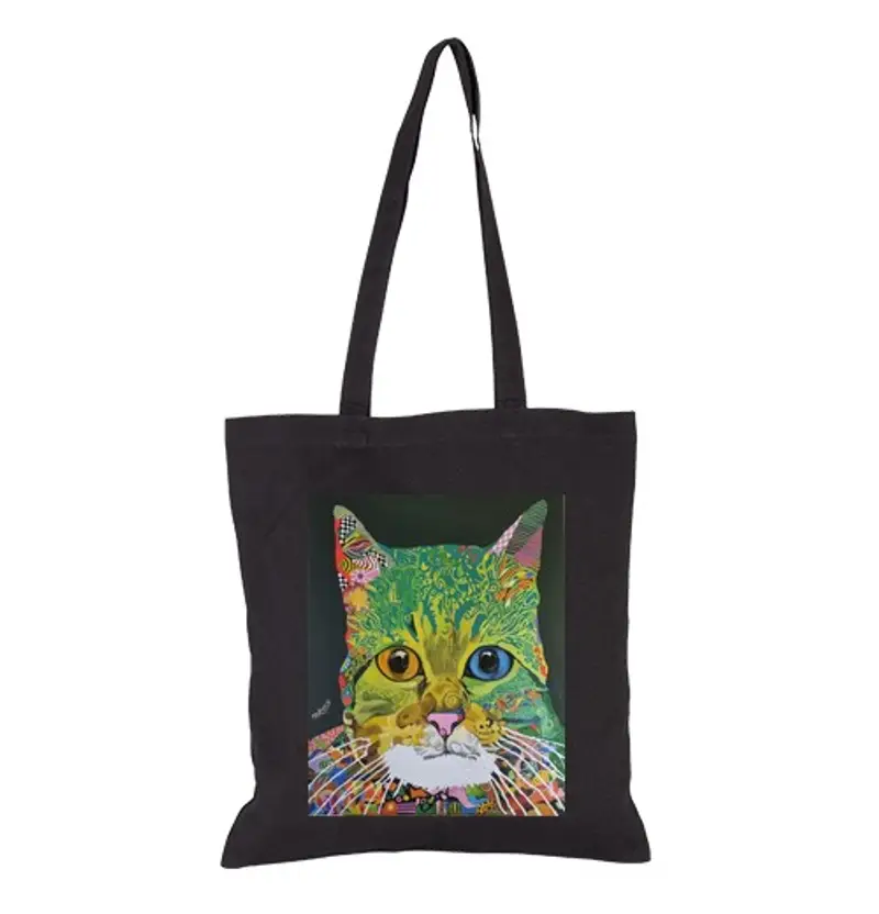 Borsa di tela gato verde
