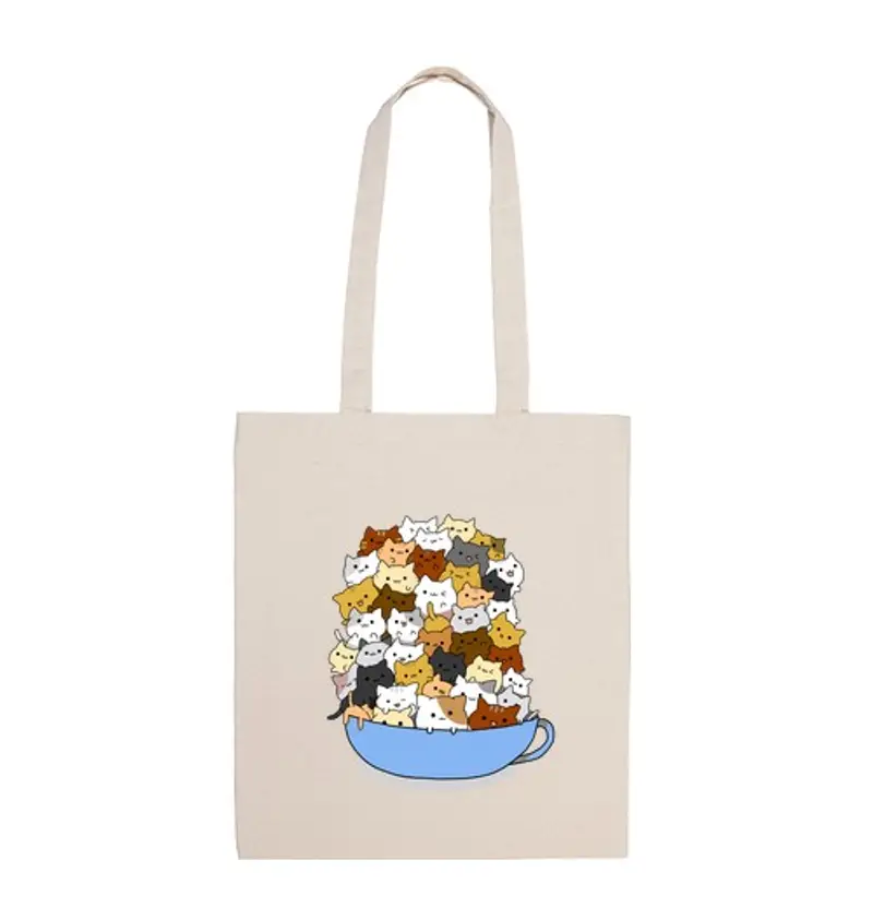 Borsa di tela gatti ciotola