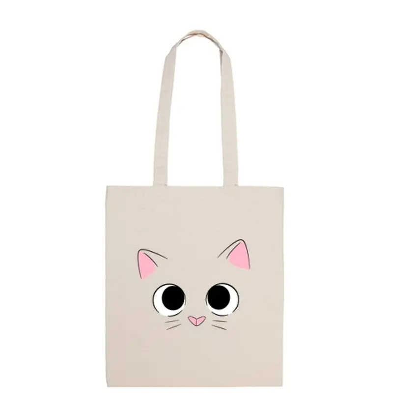 Borsa di tela gatto faccia
