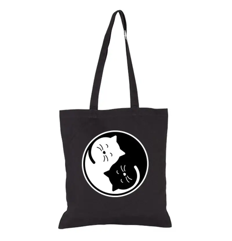 Borsa di tela gatto yin e yang