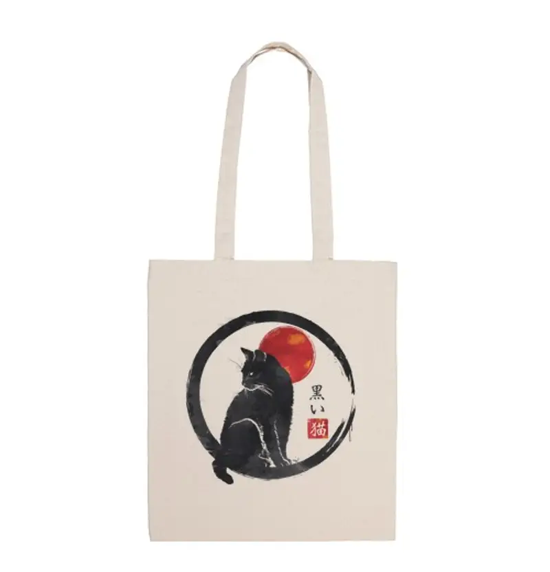 Borsa di tela gattoto nero