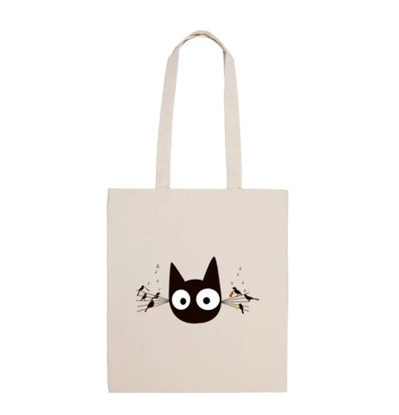 Borsa di tela gattoto nero