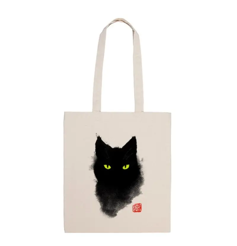 Borsa di tela gattoto nero water di colore - gatto o