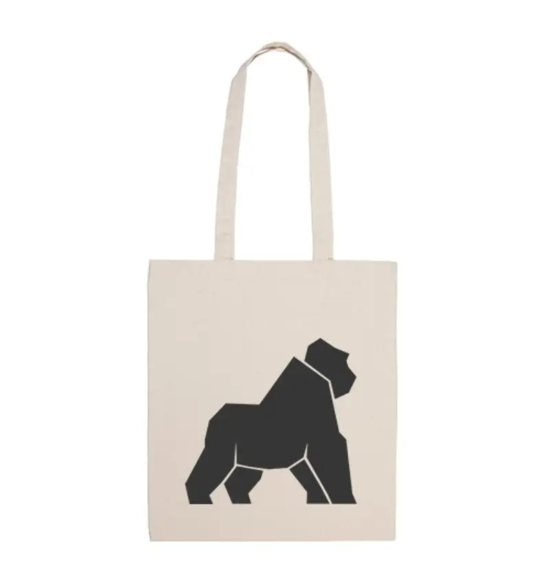 Borsa di tela gorilla geometrica