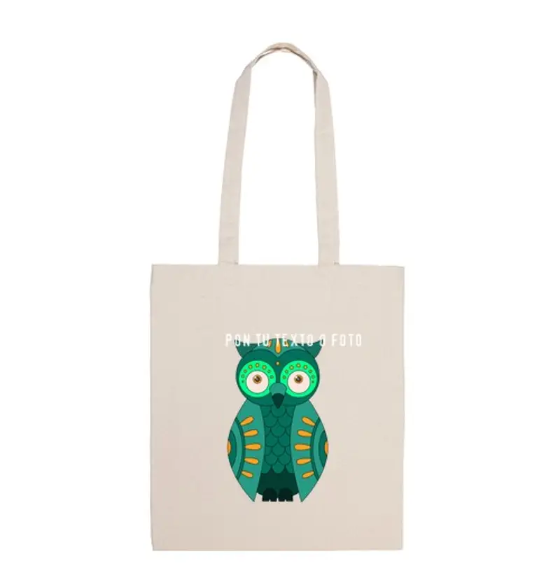 Borsa di tela green owl spalla