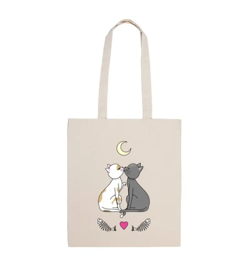 Borsa di tela i gatti innamorati kawaii