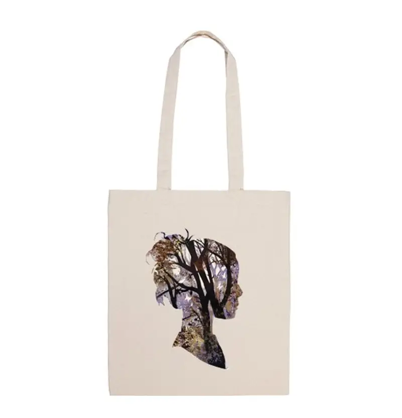 Borsa di tela il mio bos che dentro-marrone