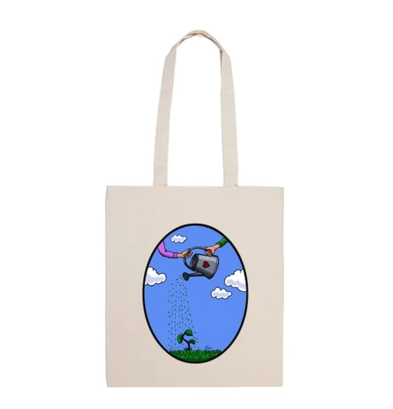 Borsa di tela il piccolo seme continua a crescere ...