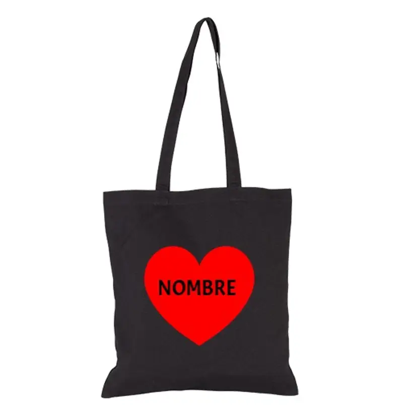 Borsa di tela il tuo nome cuore san valentinoo