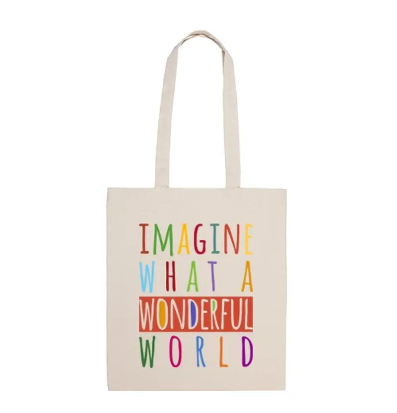 Borsa di tela immaginate what un meraviglioso world