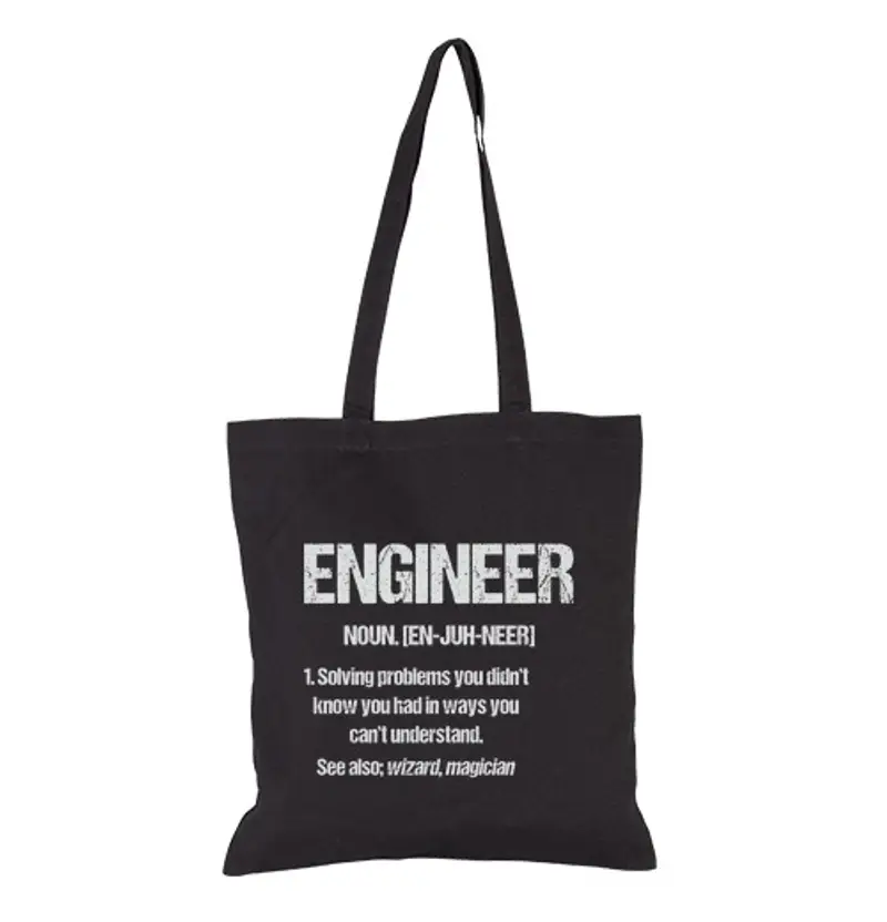 Borsa di tela ingegnere sostantivo divertente citazio