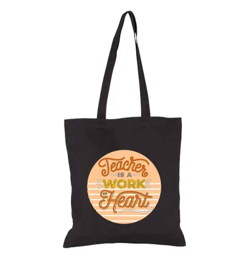 Borsa di tela insegnante con il cuore