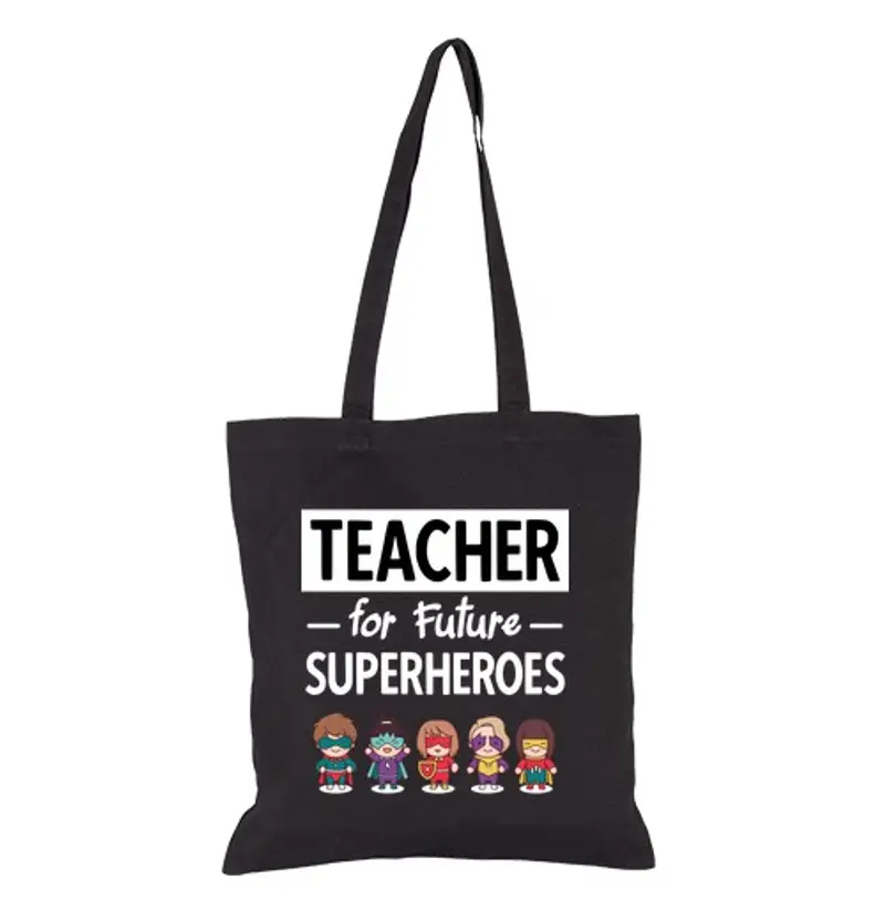 Borsa di tela insegnante supereroe insegnante educazi