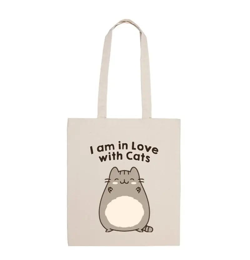 Borsa di tela io sono in amore con cats