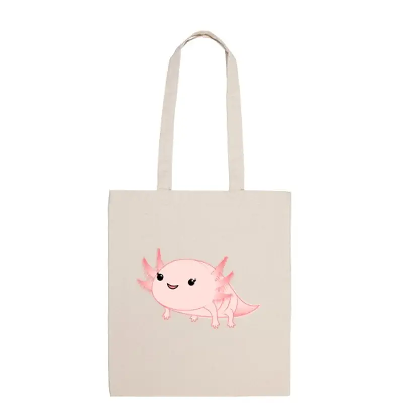 Borsa di tela kawaii axolotl