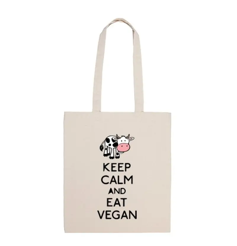 Borsa di tela keep calm and eat vegan