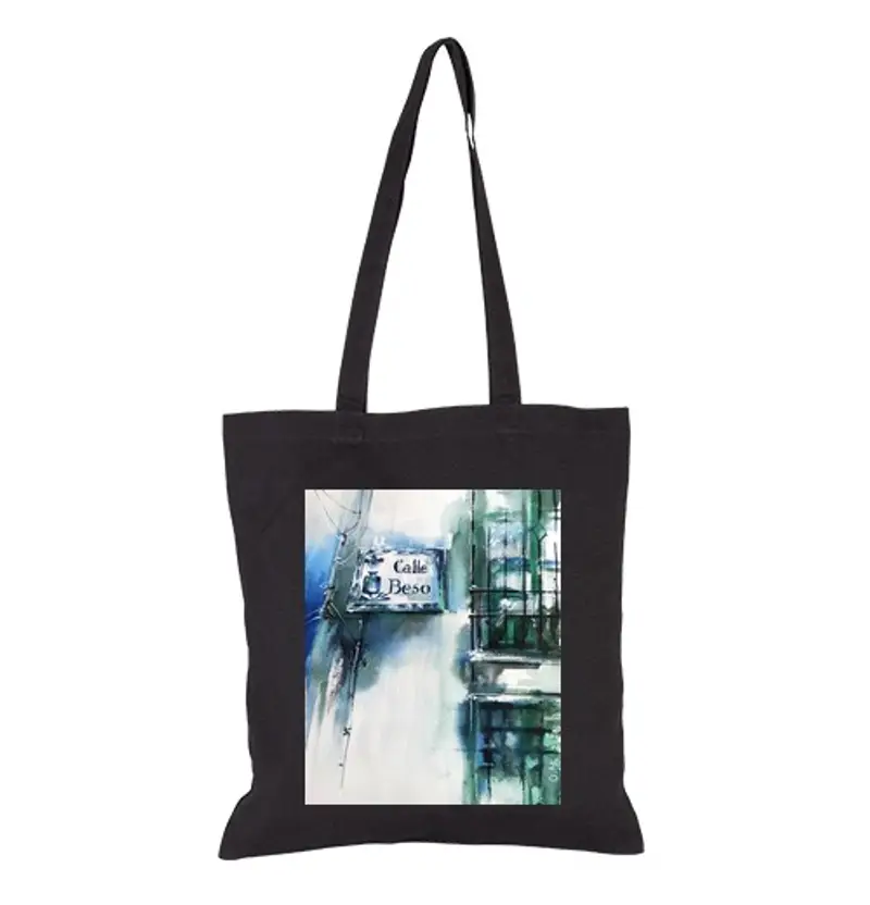 Borsa di tela kiss street, borsa nera