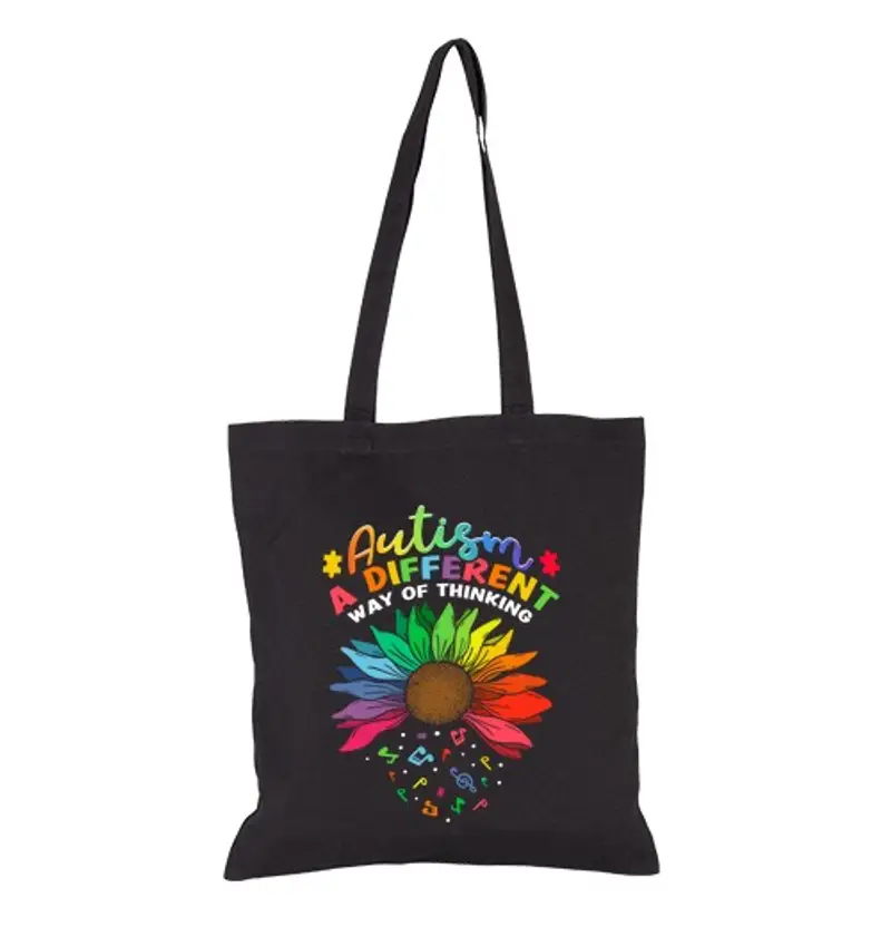 Borsa di tela l39autismo in un modo diverso fiore di
