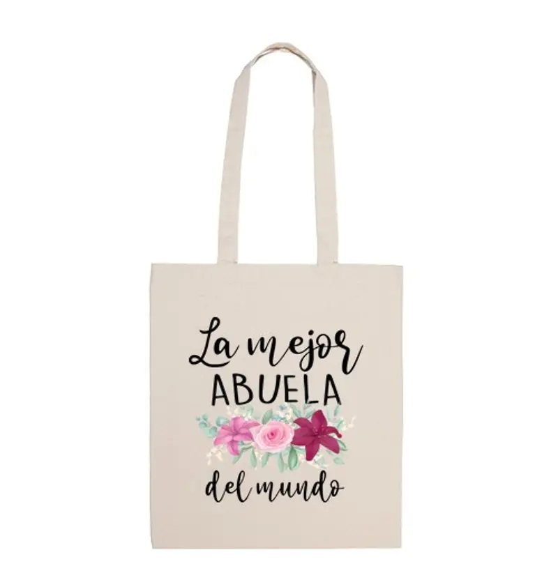 Borsa di tela la migliore nonna del mondo floreale