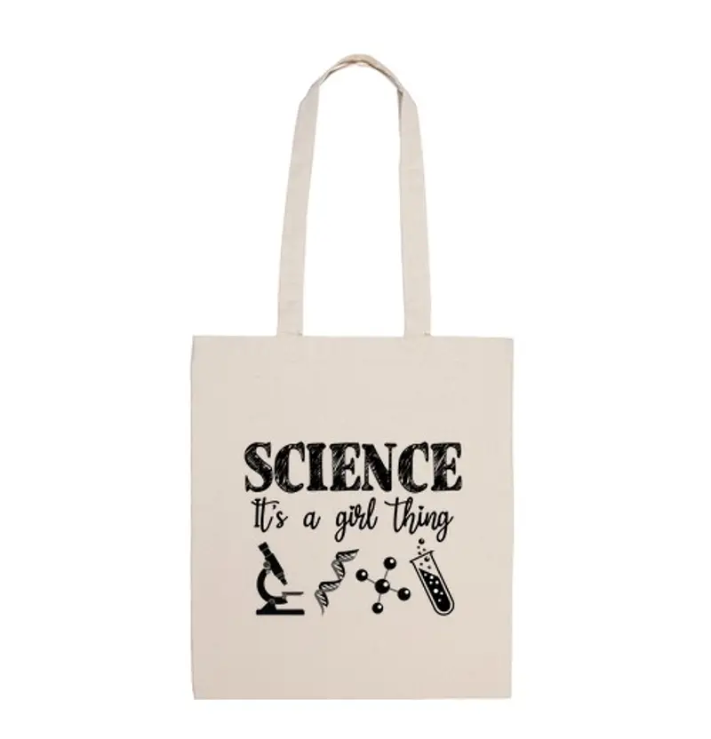 Borsa di tela la scienza è una cosa da ragazze