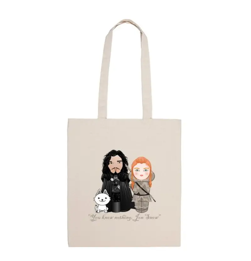 Borsa di tela le kokeshi john snow e ygritte