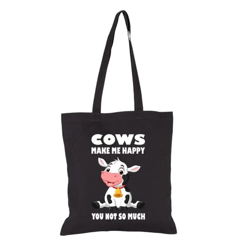 Borsa di tela le mucche mi rendono felice non così ta