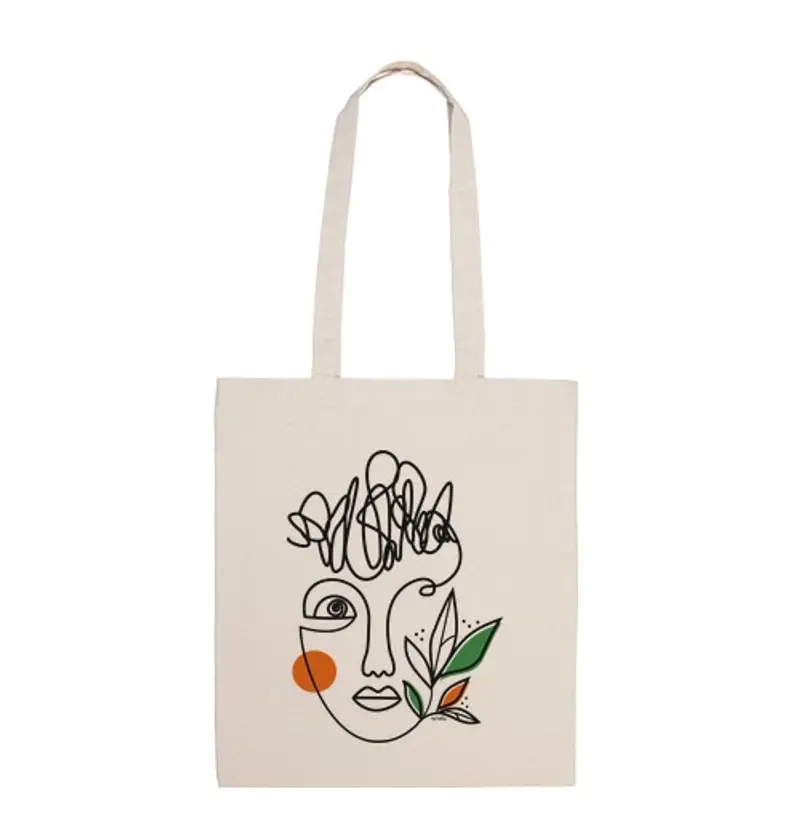 Borsa di tela lines donna nere b