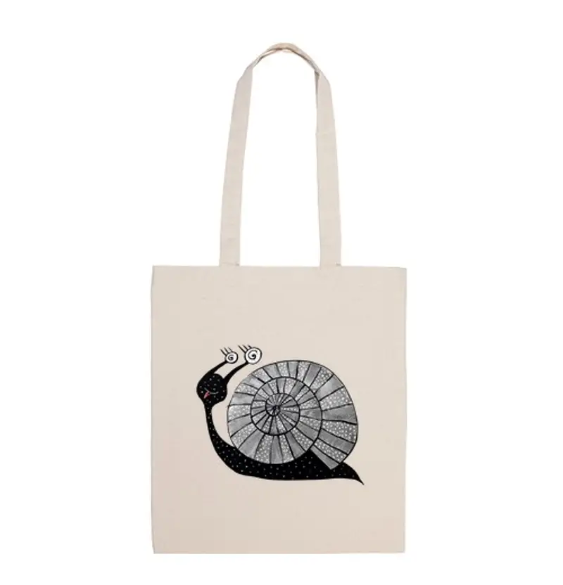 Borsa di tela lumaca fumetto carino con gli occhi a spirale