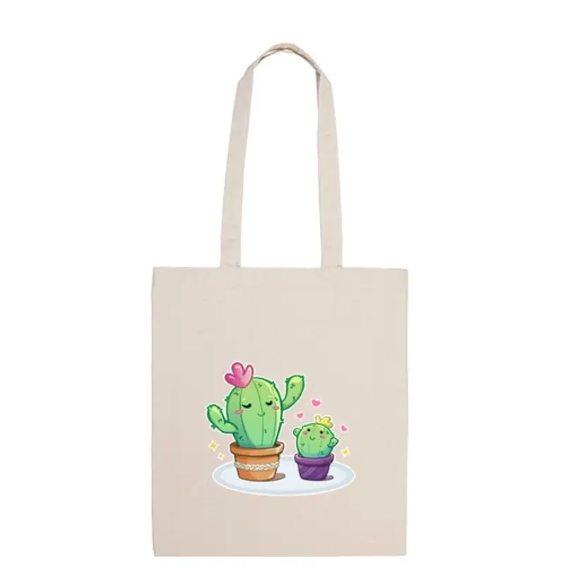 Borsa di tela mamma cactus - sacchetto di cotone