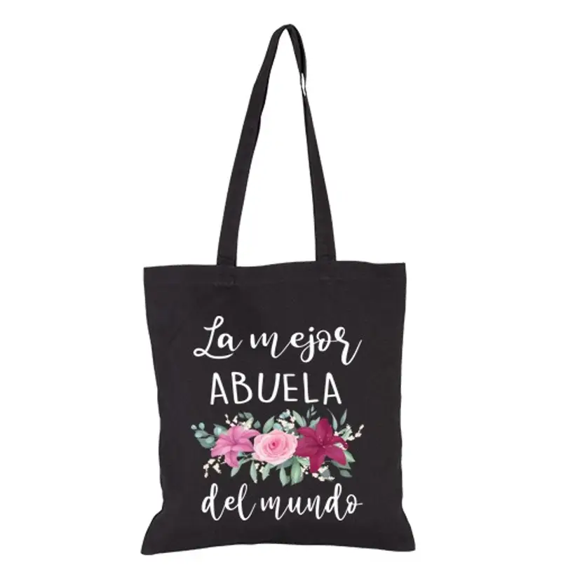 Borsa di tela migliore nonna del mondo floreale bianc