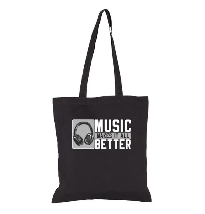 Borsa di tela musica musicista regali cuffie musicali